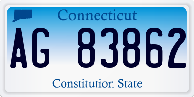 CT license plate AG83862