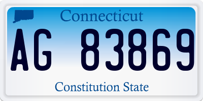 CT license plate AG83869