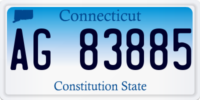 CT license plate AG83885
