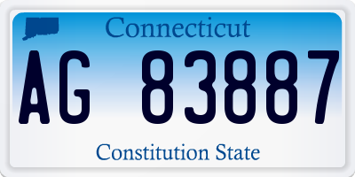 CT license plate AG83887