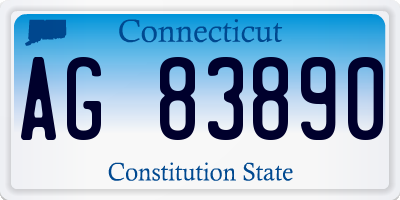 CT license plate AG83890