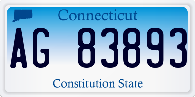 CT license plate AG83893
