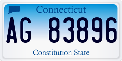 CT license plate AG83896