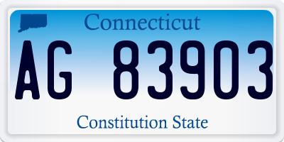 CT license plate AG83903
