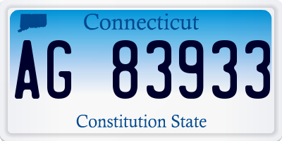 CT license plate AG83933