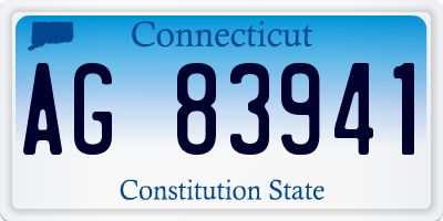 CT license plate AG83941
