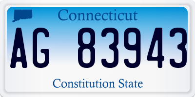 CT license plate AG83943