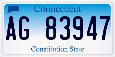 CT license plate AG83947