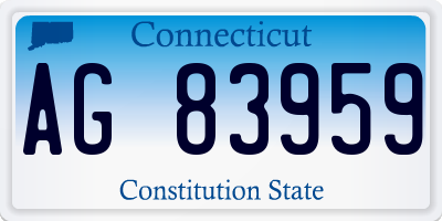CT license plate AG83959