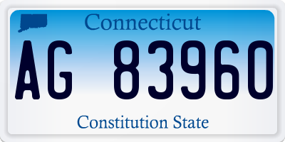 CT license plate AG83960