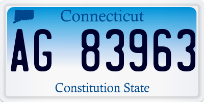 CT license plate AG83963
