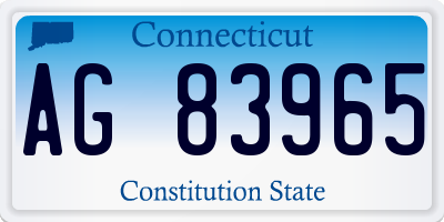 CT license plate AG83965