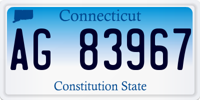 CT license plate AG83967