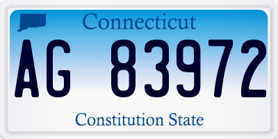 CT license plate AG83972