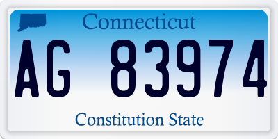 CT license plate AG83974