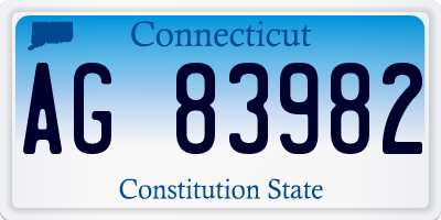 CT license plate AG83982