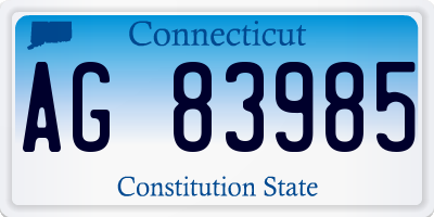 CT license plate AG83985