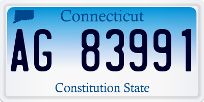 CT license plate AG83991