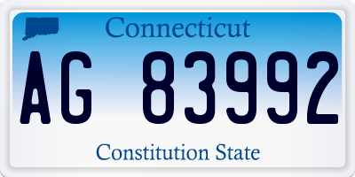 CT license plate AG83992