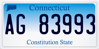 CT license plate AG83993