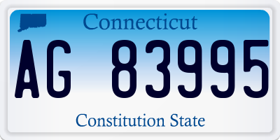 CT license plate AG83995