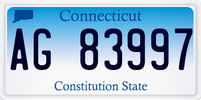 CT license plate AG83997