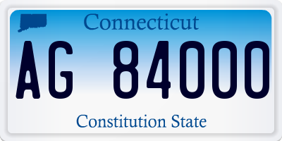 CT license plate AG84000