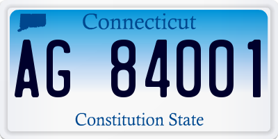CT license plate AG84001