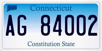 CT license plate AG84002