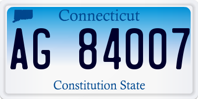 CT license plate AG84007