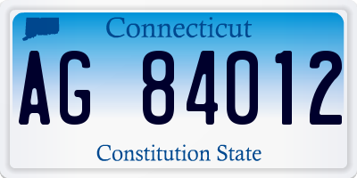 CT license plate AG84012