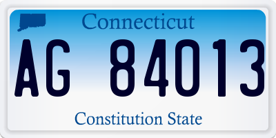 CT license plate AG84013