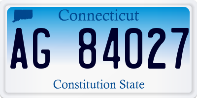 CT license plate AG84027