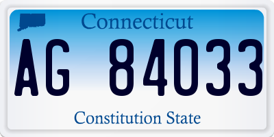 CT license plate AG84033