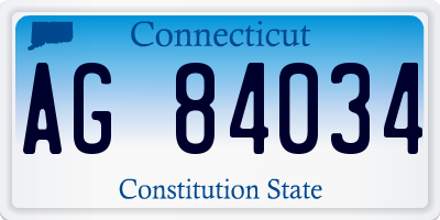 CT license plate AG84034