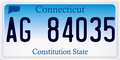 CT license plate AG84035