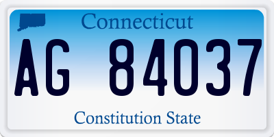 CT license plate AG84037