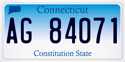 CT license plate AG84071