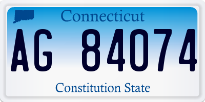 CT license plate AG84074