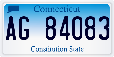 CT license plate AG84083