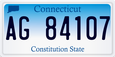CT license plate AG84107