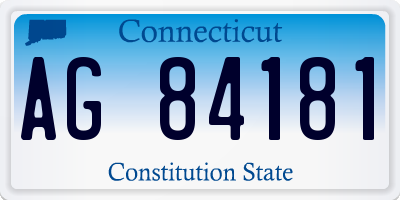 CT license plate AG84181
