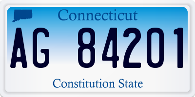 CT license plate AG84201