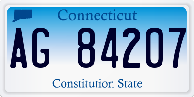 CT license plate AG84207