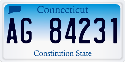 CT license plate AG84231