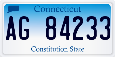 CT license plate AG84233
