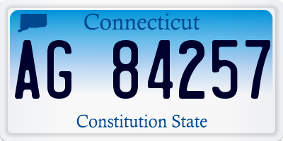 CT license plate AG84257