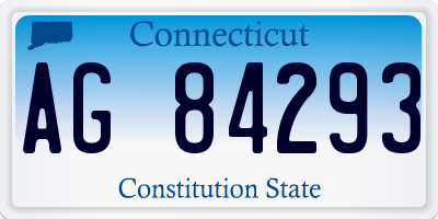 CT license plate AG84293