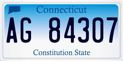 CT license plate AG84307