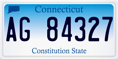 CT license plate AG84327
